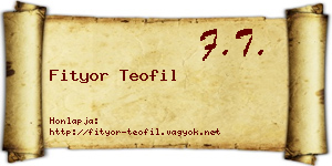 Fityor Teofil névjegykártya